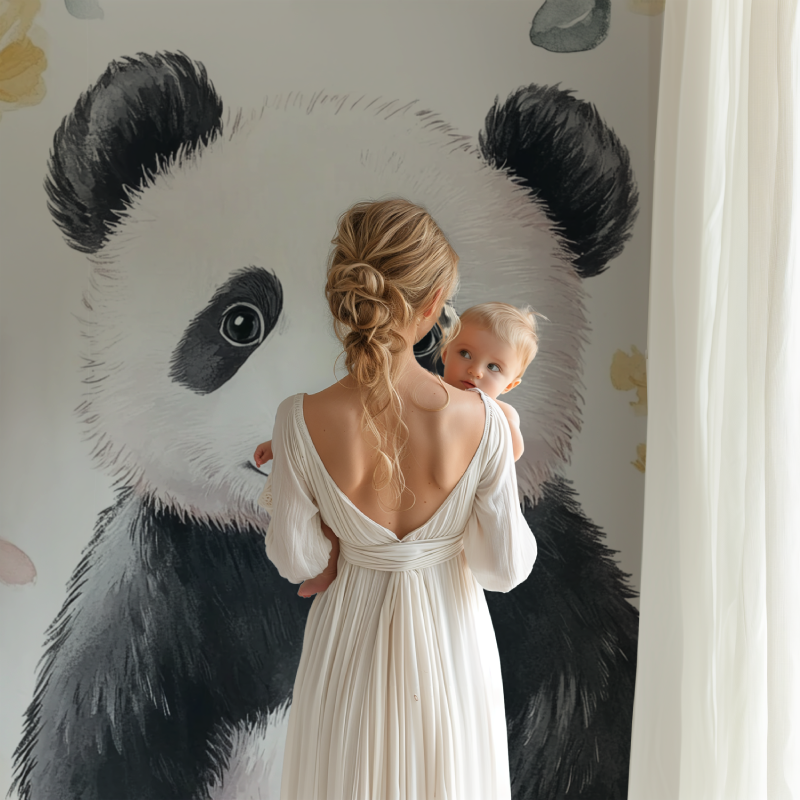 Papier peint panda et motifs enfantins bb123