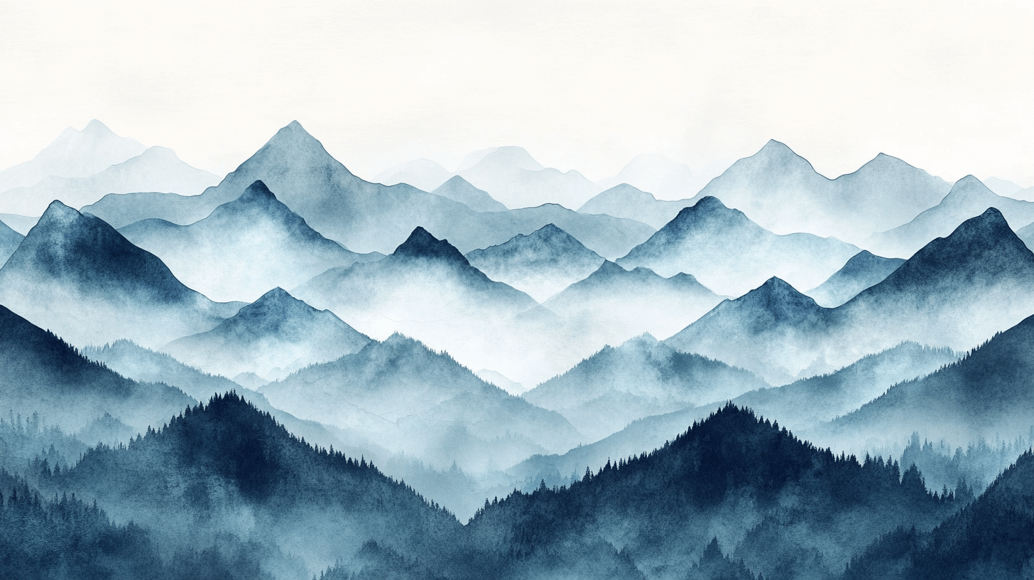 Papier Peint Aquarelle Paysage Montagne