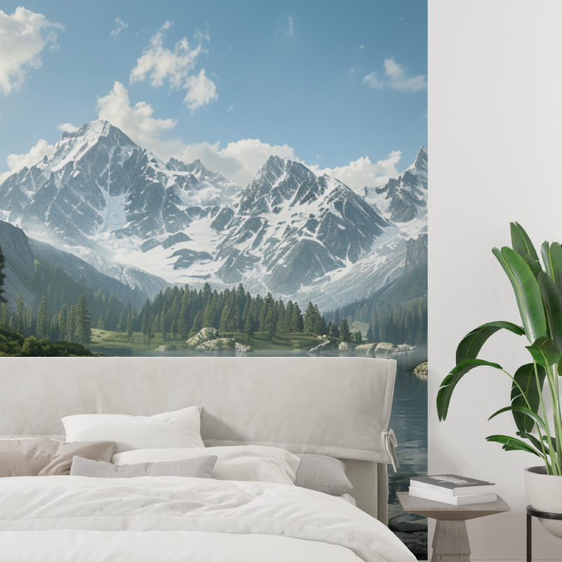 Papier peint panoramique lac de...savoie tapisserie tendance