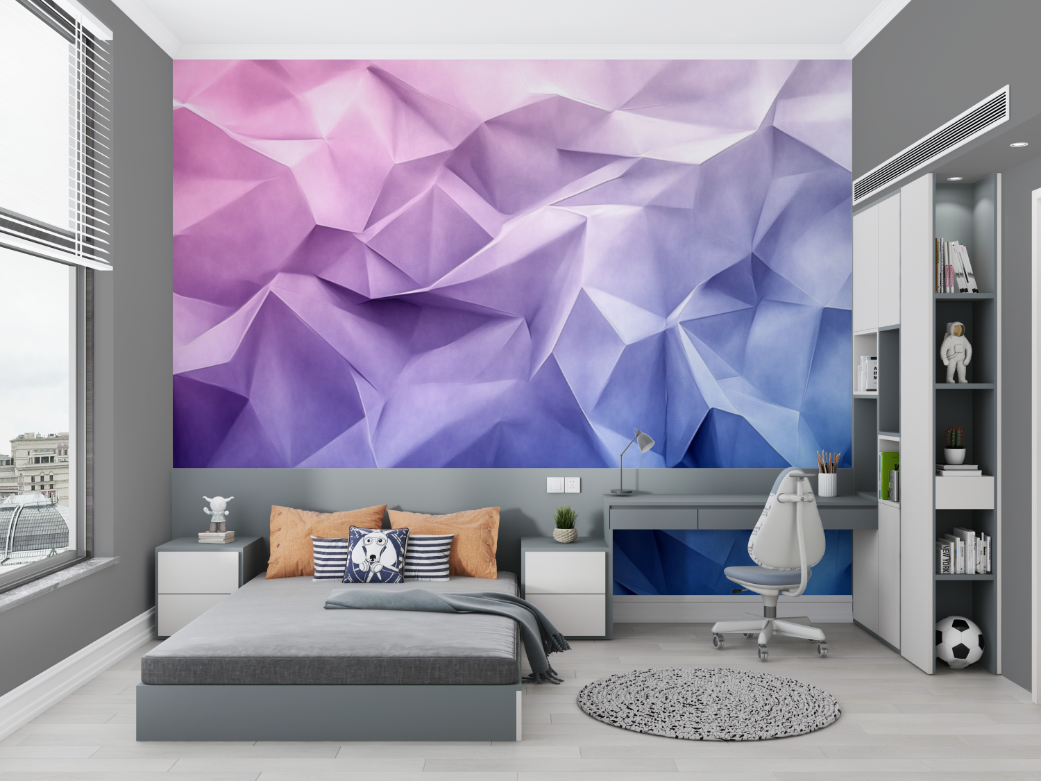 Papier peint figures abstraites chambre petit