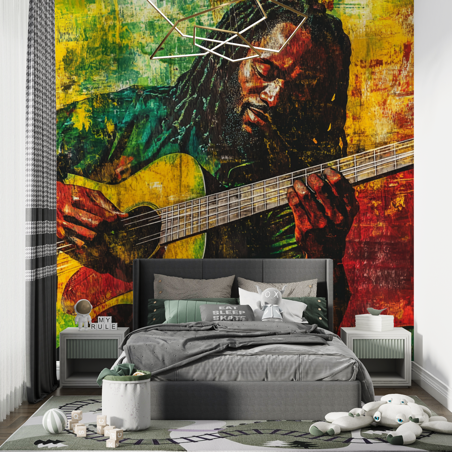 Papier peint bob marley chambre de garcon