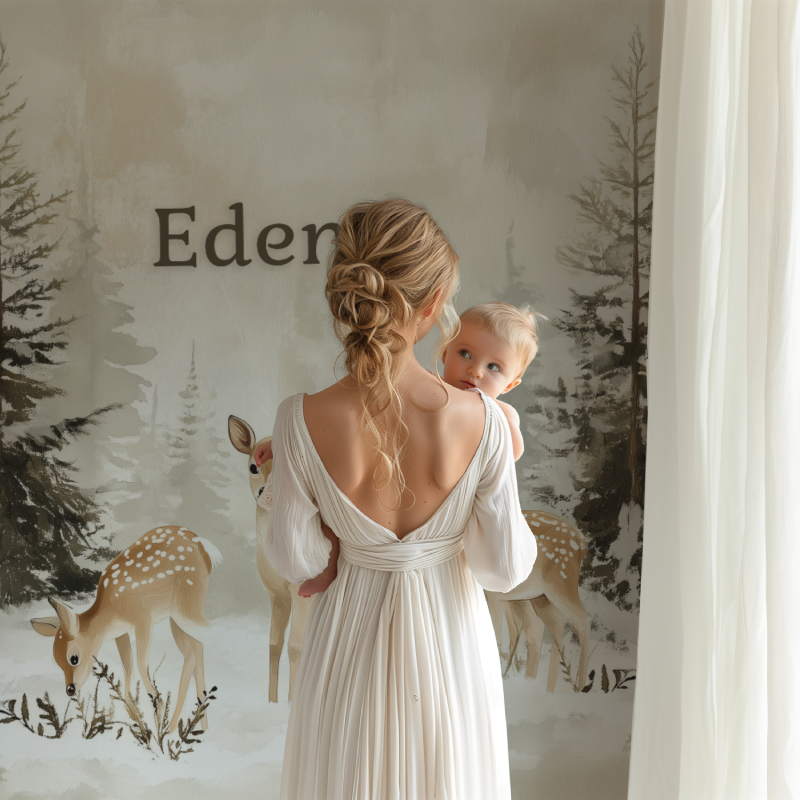 Papier peint prenom bois sauvage bb123