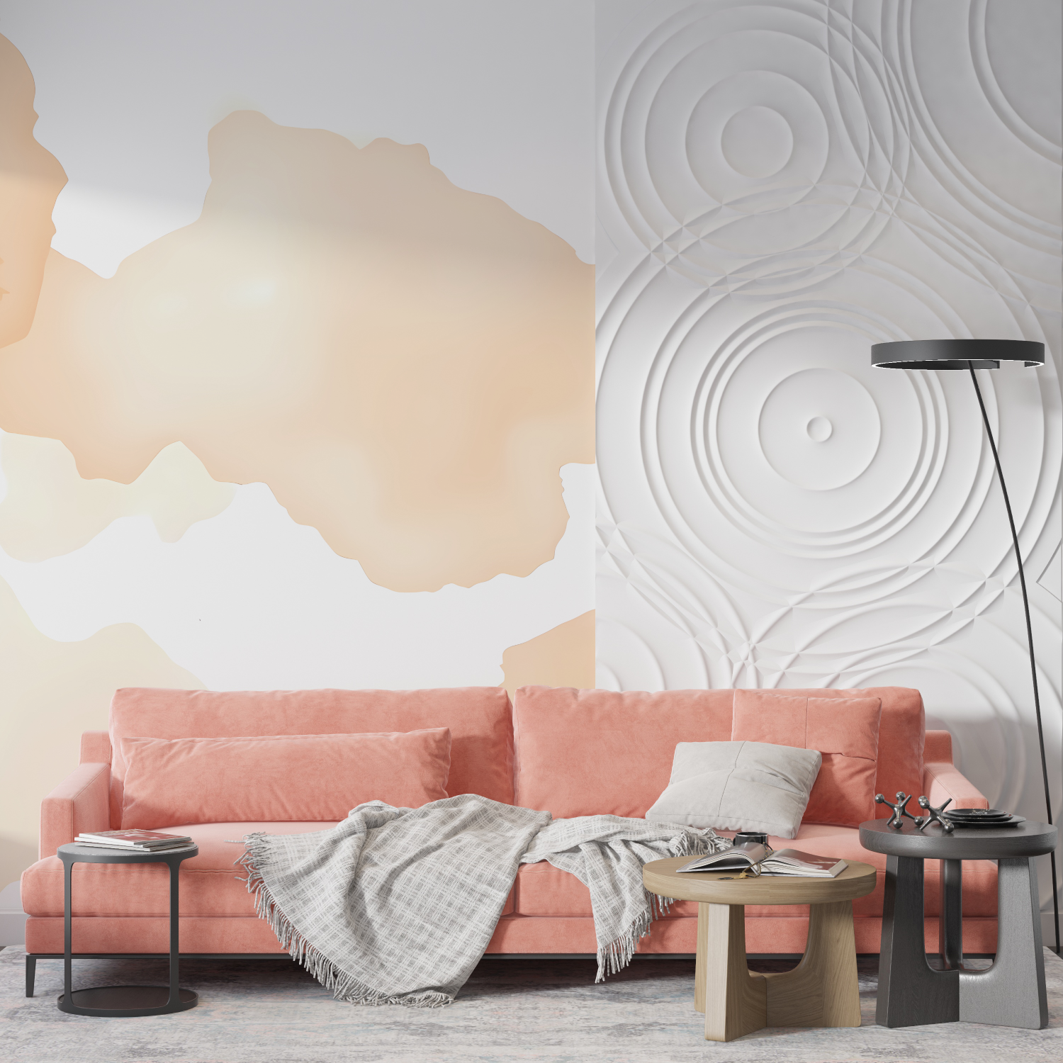 Papier peint aquarelle pastel doux mur