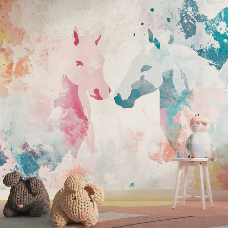 Papier peint licorne fille anim...n 3d tapisserie pour fille