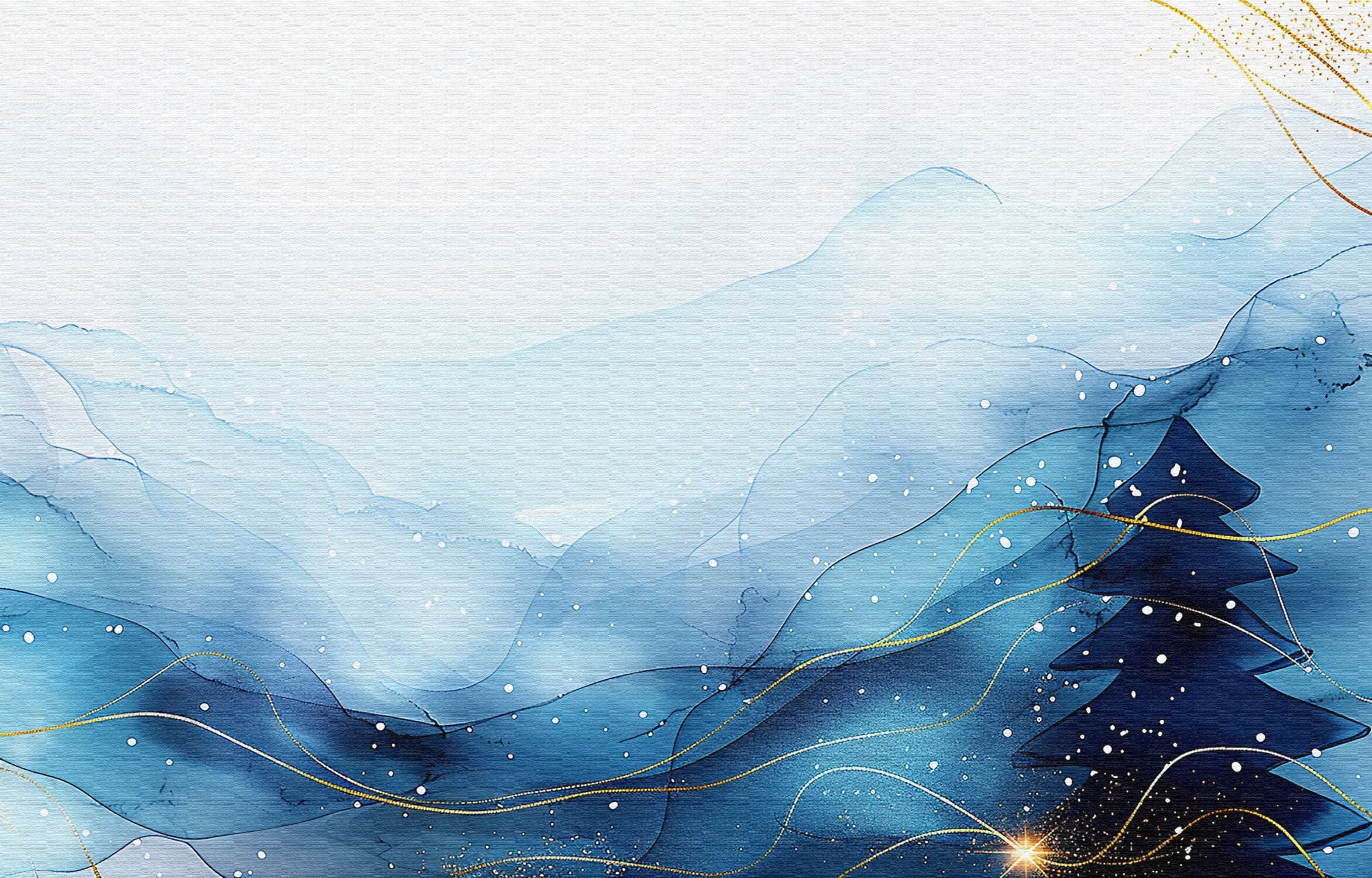 Papier Peint Aquarelle Bleu Dorée