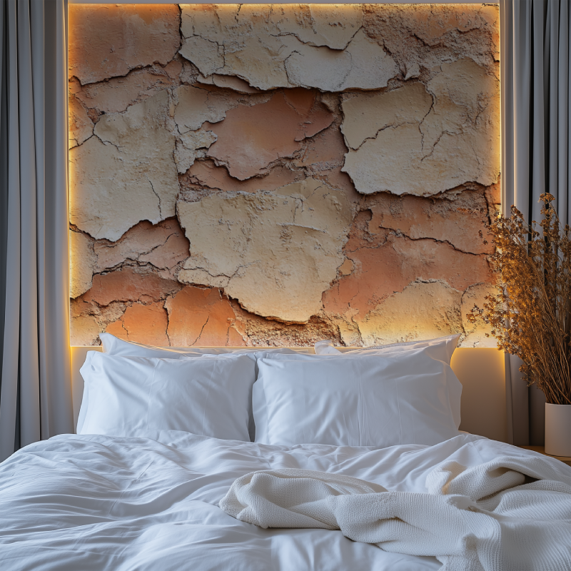 Papier peint trompe loeil parement chambre premium