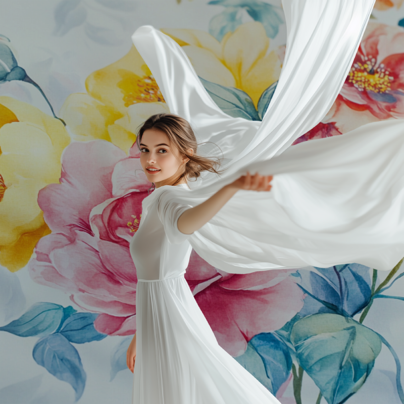 Papier peint fleur enfant modele