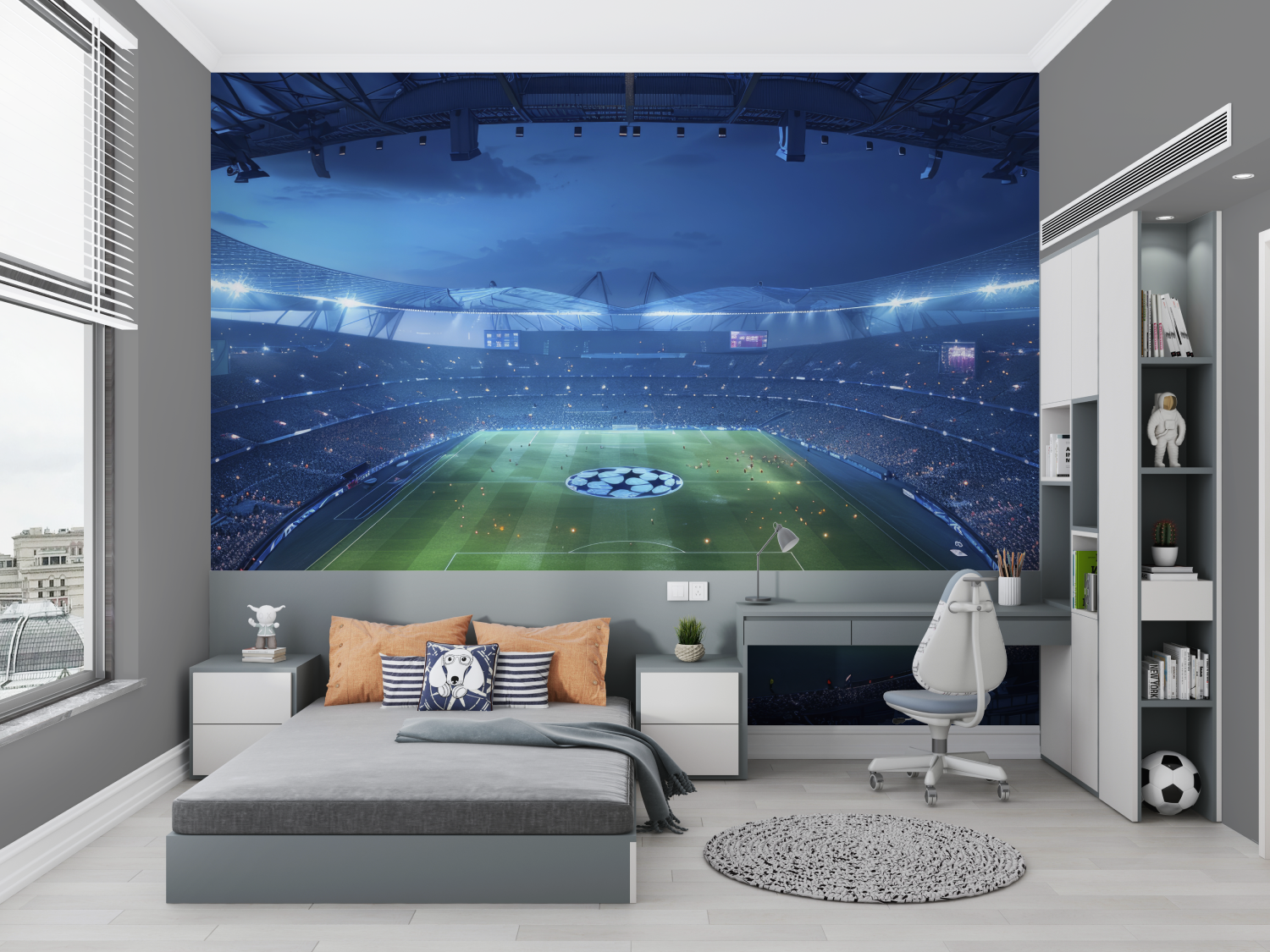 Papier peint foot champions league chambre petit