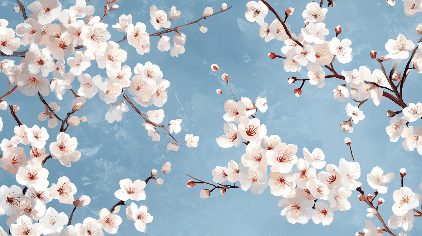 Papier Peint Fleur De Cerisiee