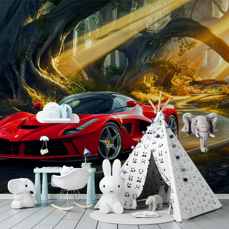 Papier peint voiture ferrari tapisserie murs
