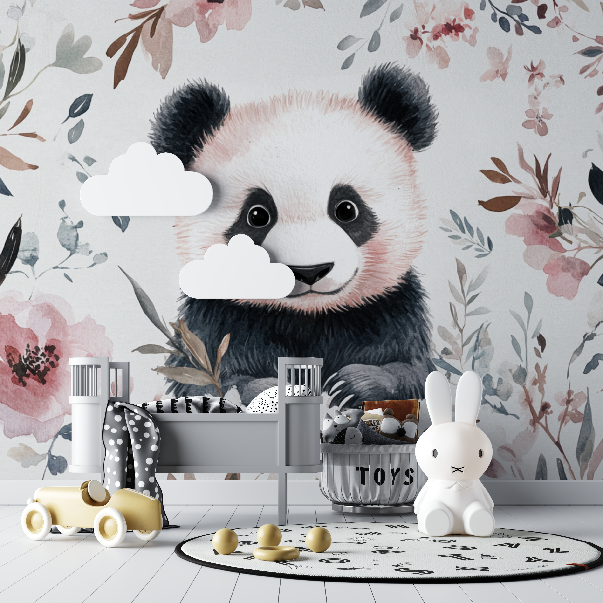 Papier peint panda boheme bebe tipi