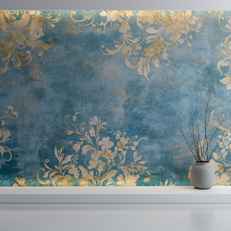 Papier peint vintage lille mur blanc