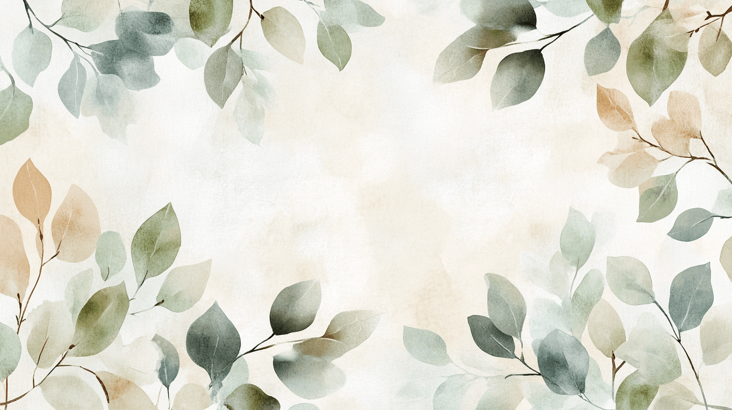 Papier Peint Aquarelle Branches Et Plantes Sauvages