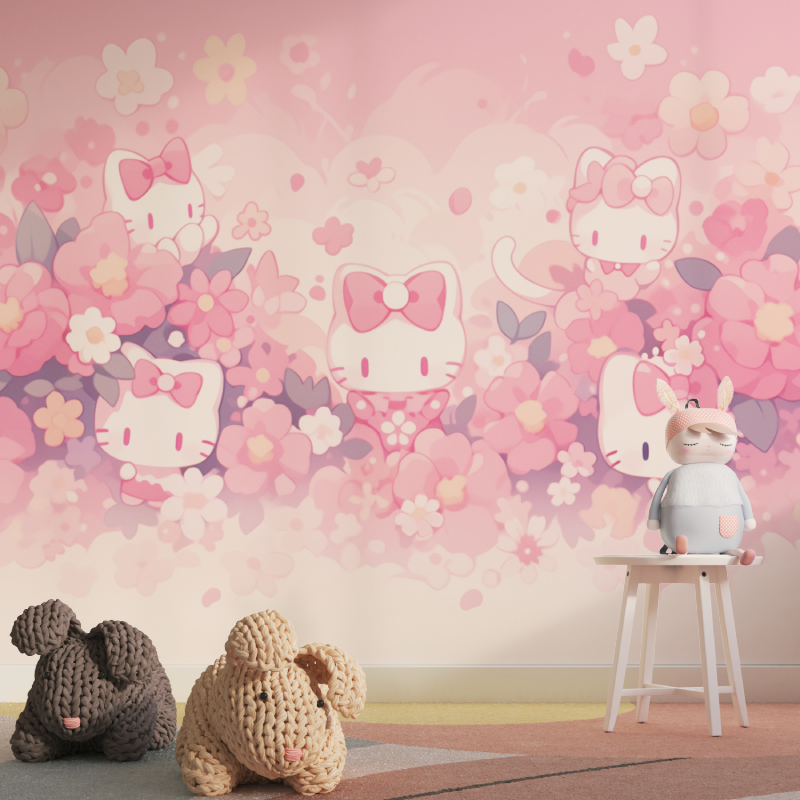Papier peint hello kitty fille tapisserie pour fille