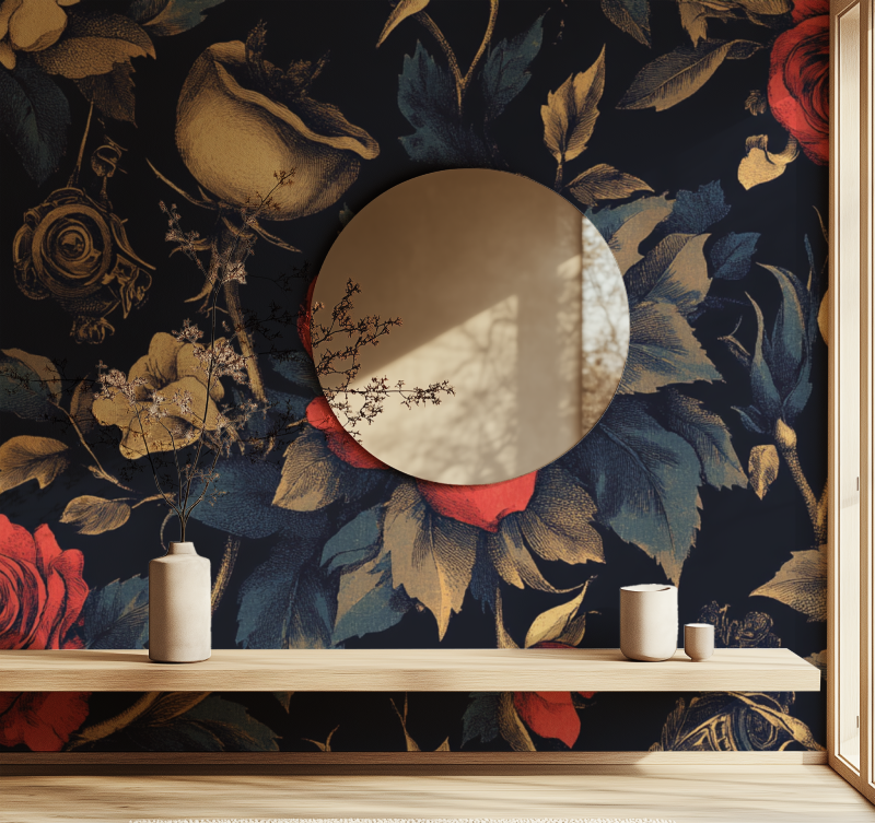 Papier peint vintage tattoo miroir