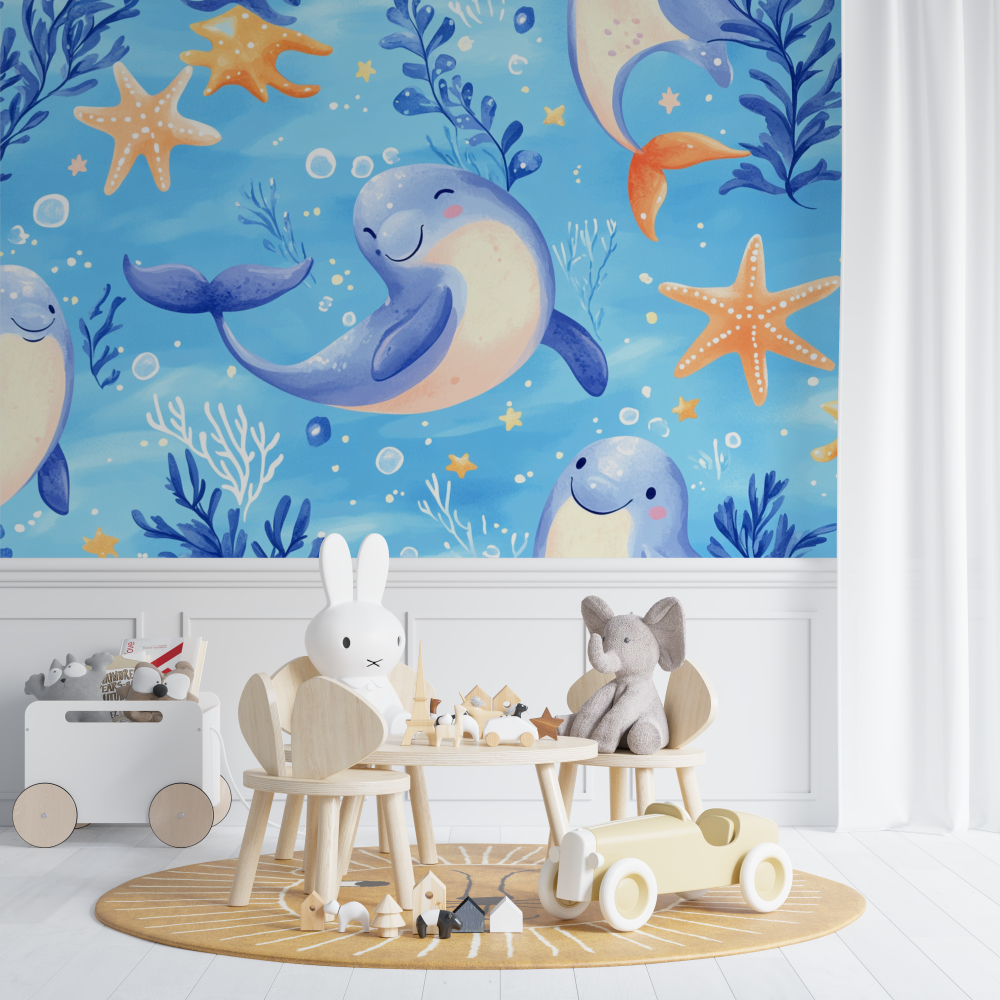 Papier peint marin theme ocean ... ou garcon chambre de bebe