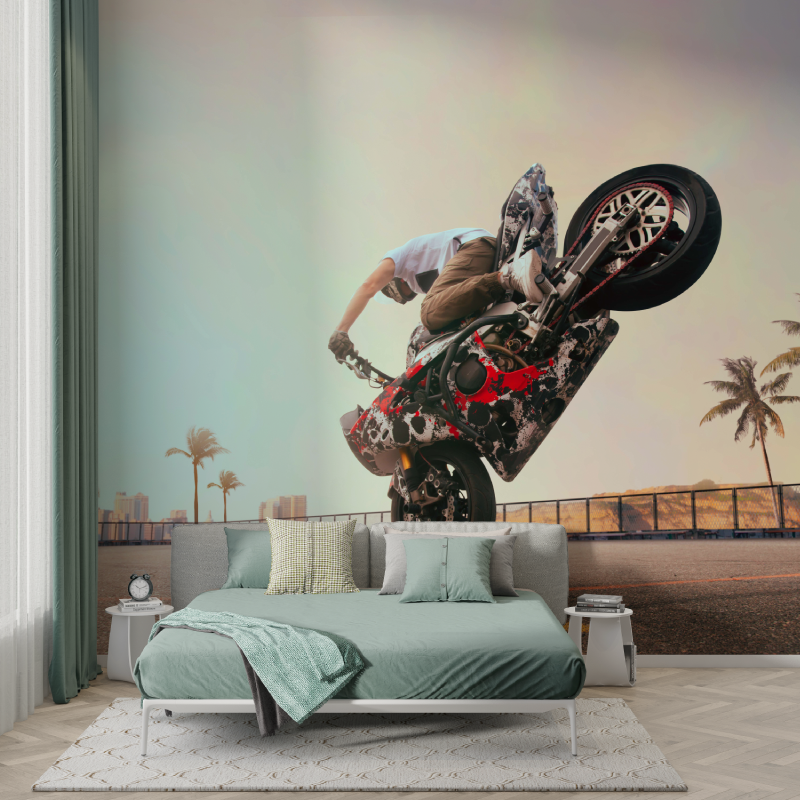 Papier peint chambre ado moto freestyle garcon123