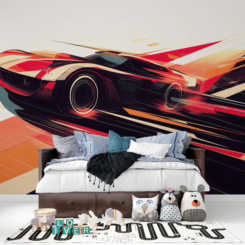 Papier peint voiture pour chambre ado panoramique garcon