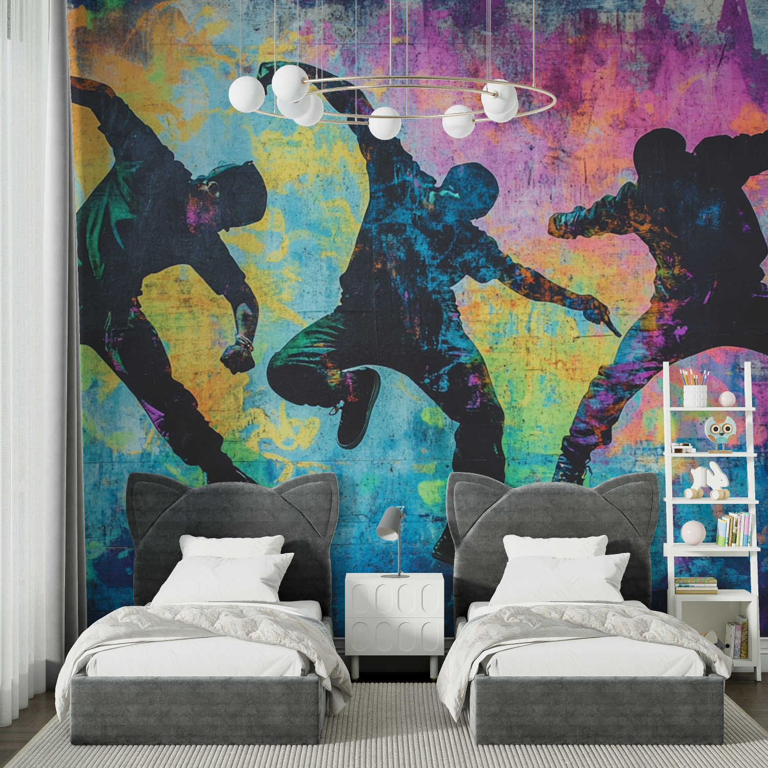 Papier peint hip hop trio chambre spiderman