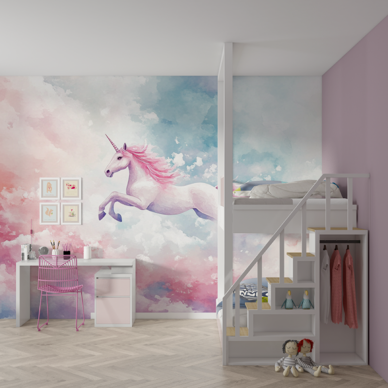 Papier peint chambre complete l...s nuages mur chambre fille
