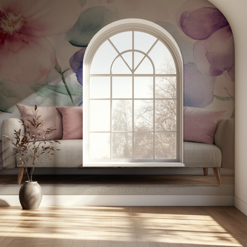 Papier peint fleur geante fenetre papier