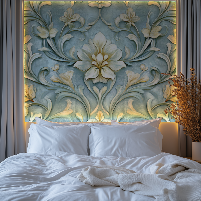 Papier peint fleur art nouveau chambre tendanc