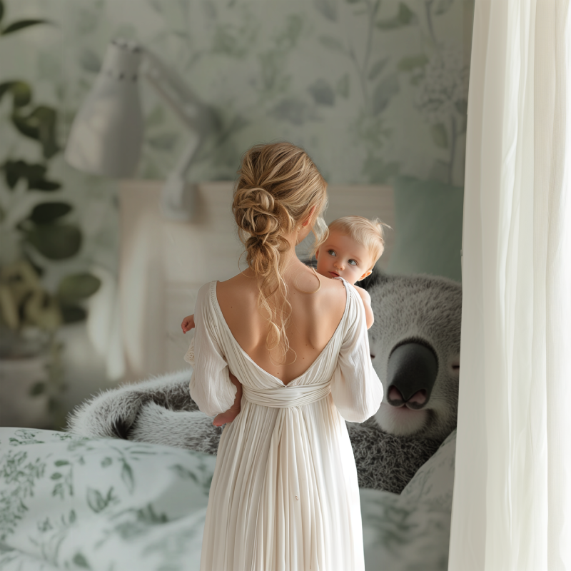 Papier peint koala endormi sur un coussin bb123