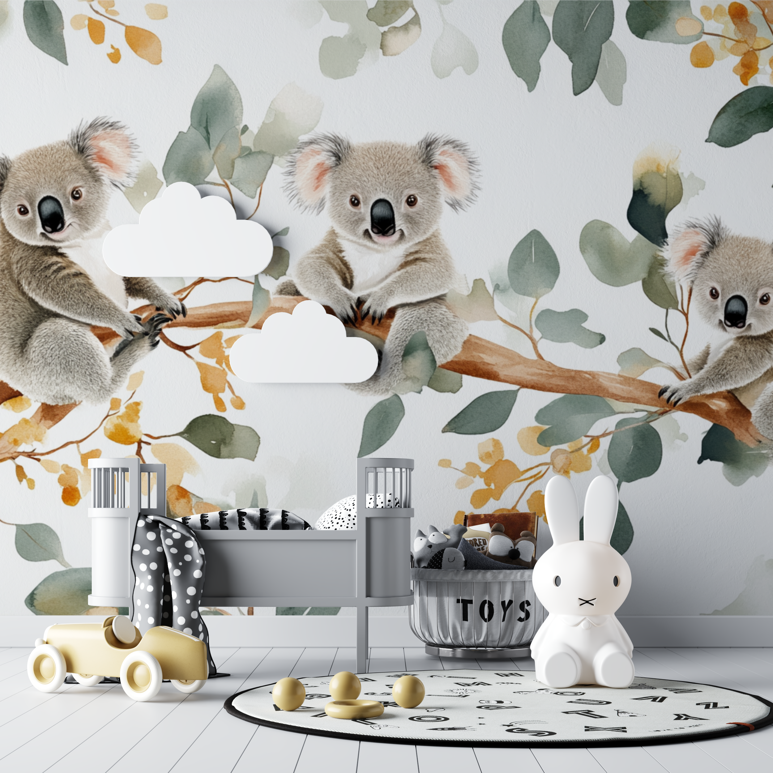 Papier peint koala au lever du jour bebe tipi
