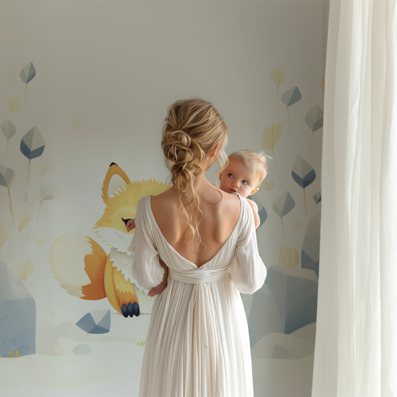 Papier peint renard mural bb123