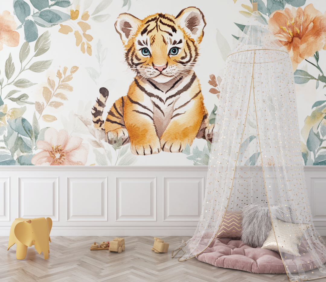 Papier peint tigre boheme bebe