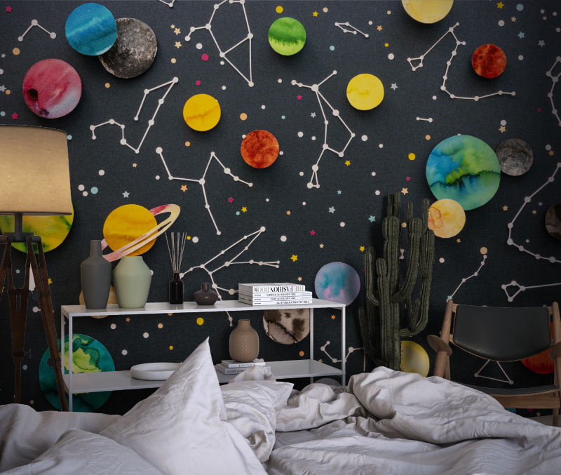 Papier peint chambre ado espace chambre dado1