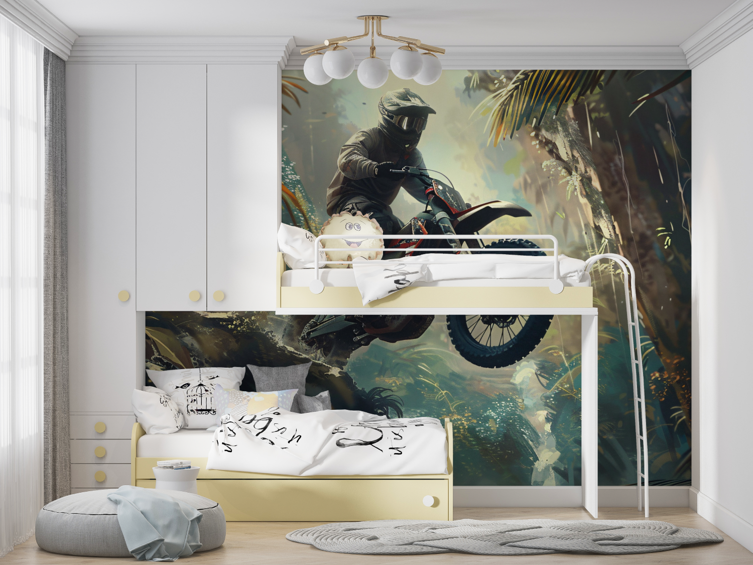 Papier peint mural garcons motocross manga hero