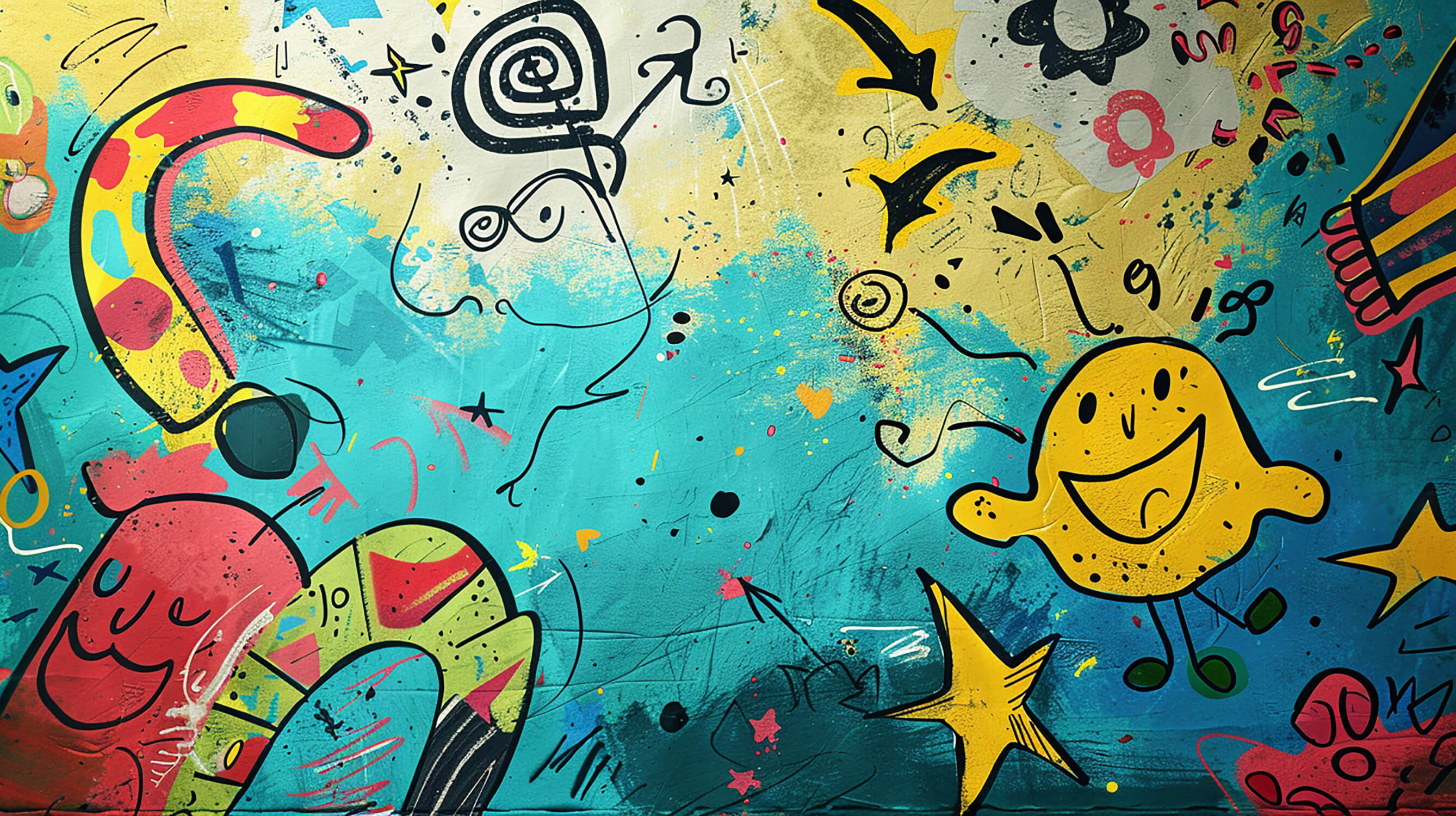 Papier peint garçon mur de graffiti