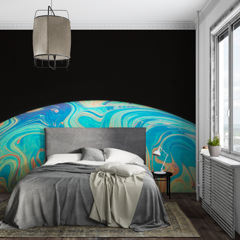 Papier peint espace terre verre piece ados