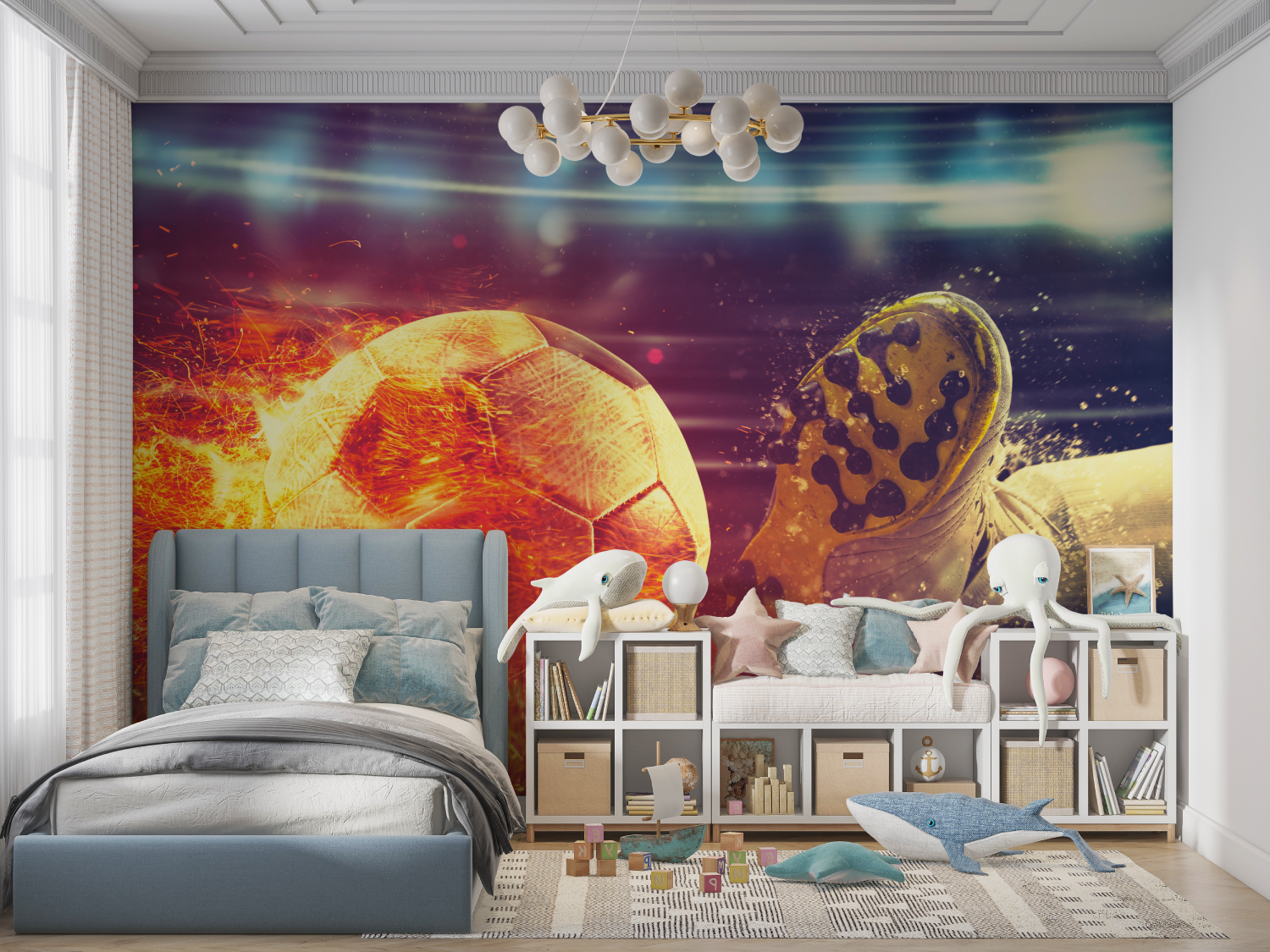 Papier peint chambre garcon foo...lon feu panoramique garcon