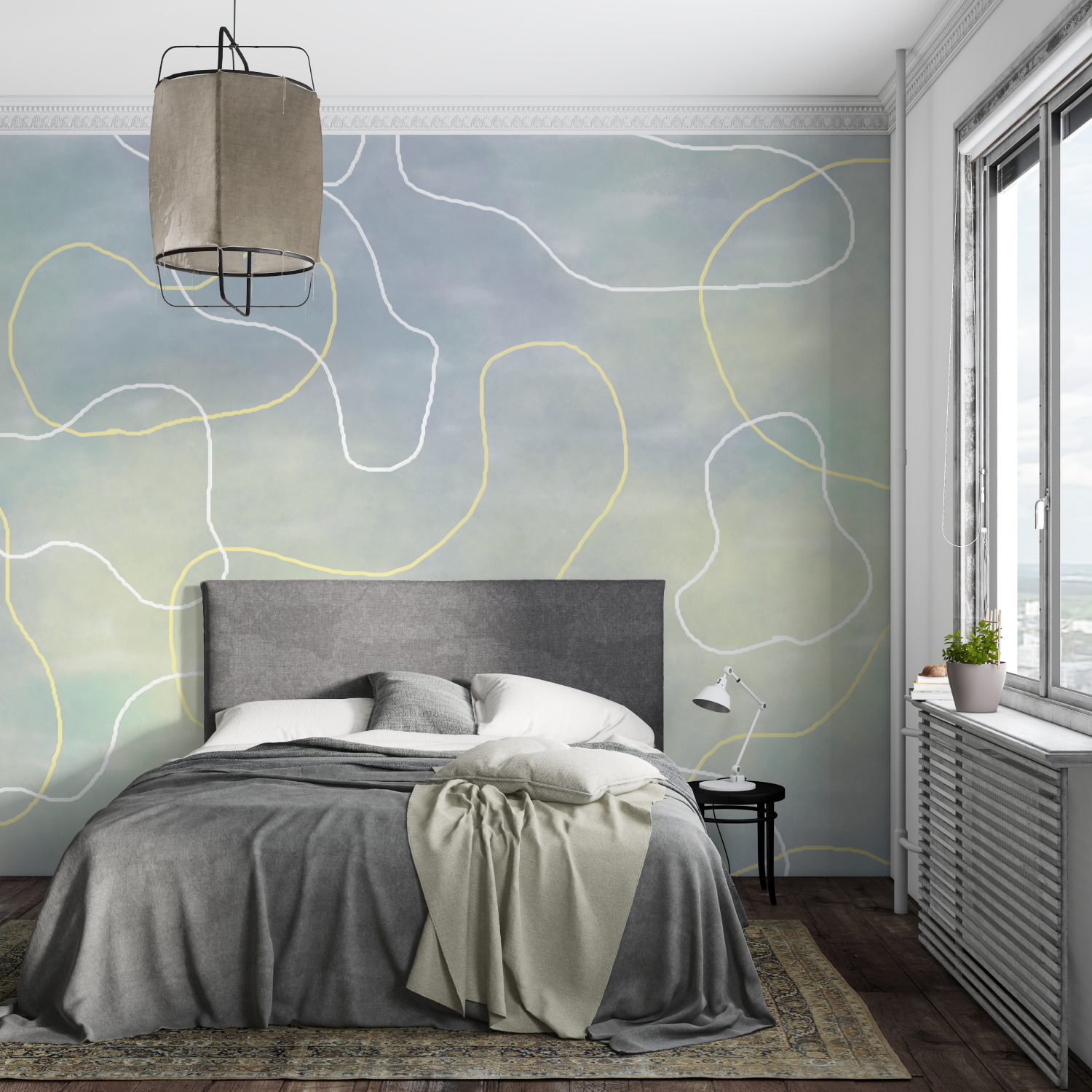 Papier peint aquarelle abstraites mural