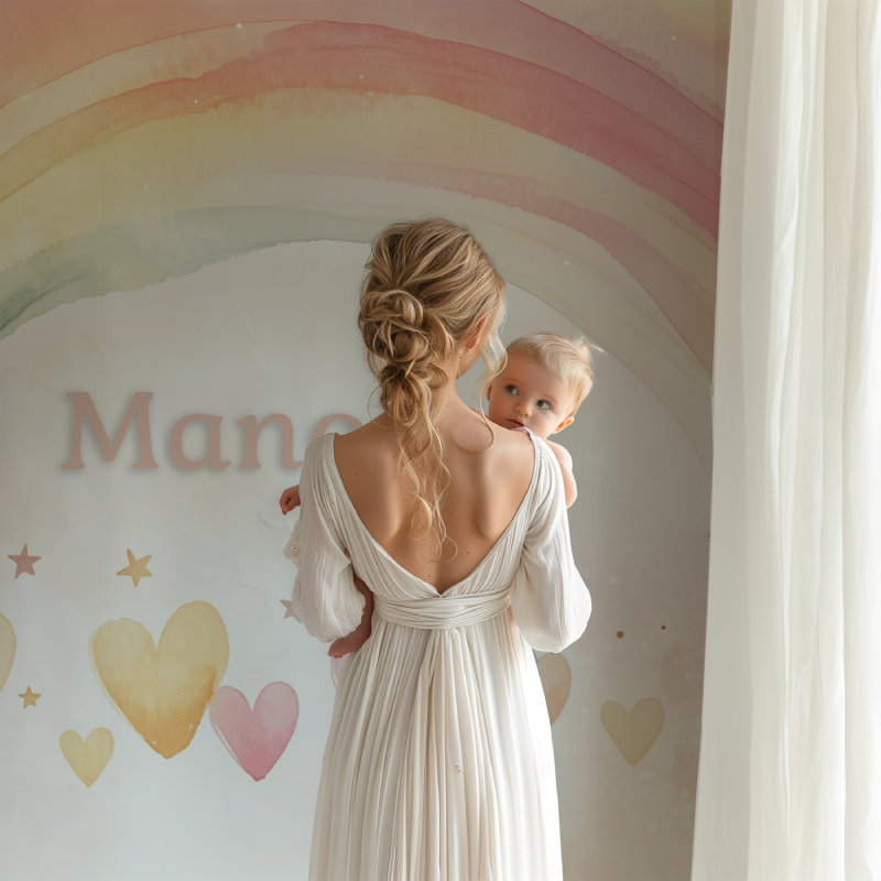 Papier peint prenom aquarelle bb123