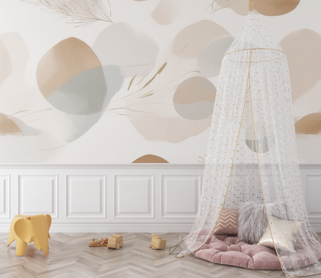 Papier peint bébé couleur neutre - bebe tipi