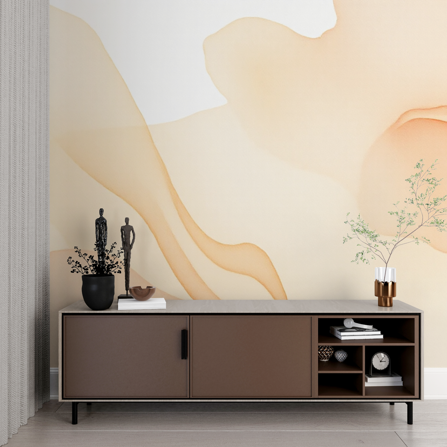 Papier peint aquarelle doux imprime