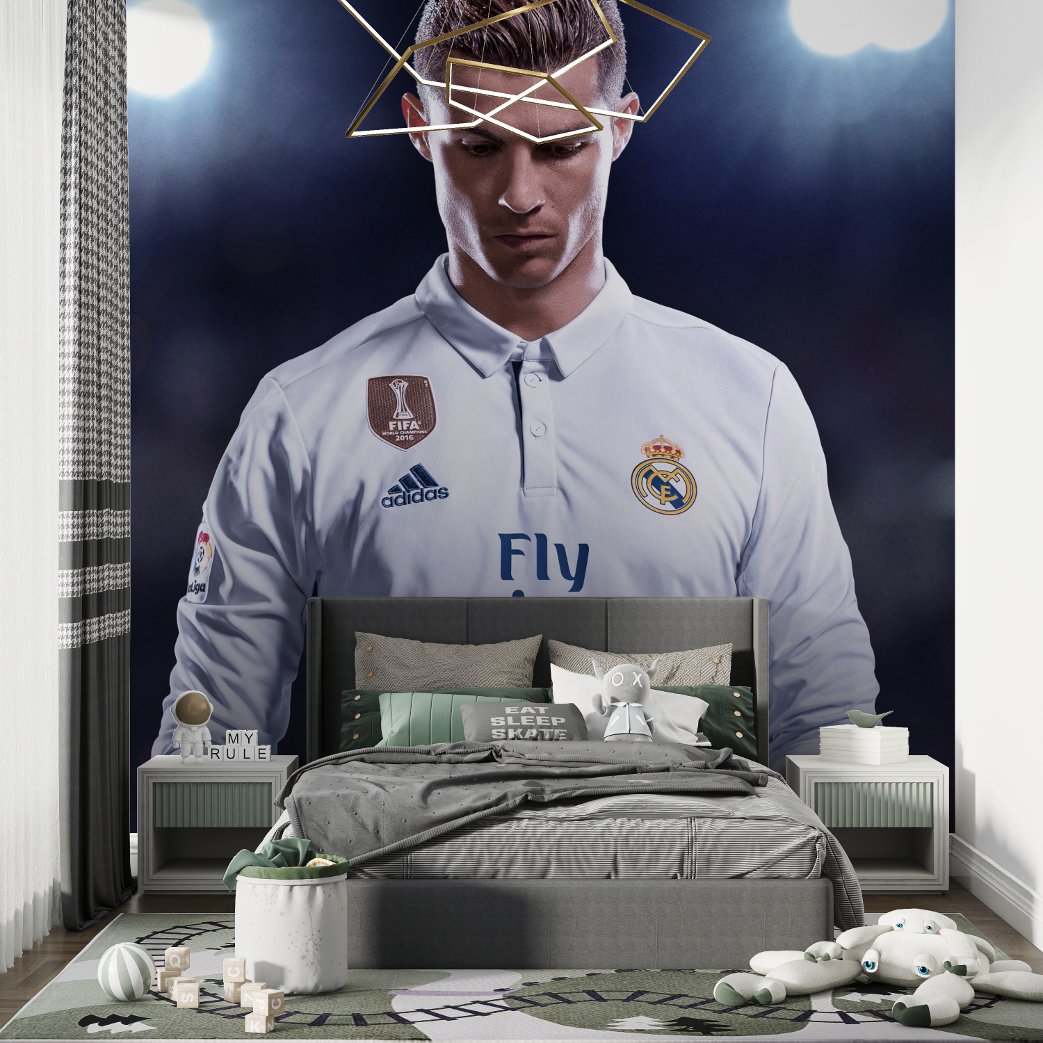 Papier peint foot ronaldo chambre de garcon
