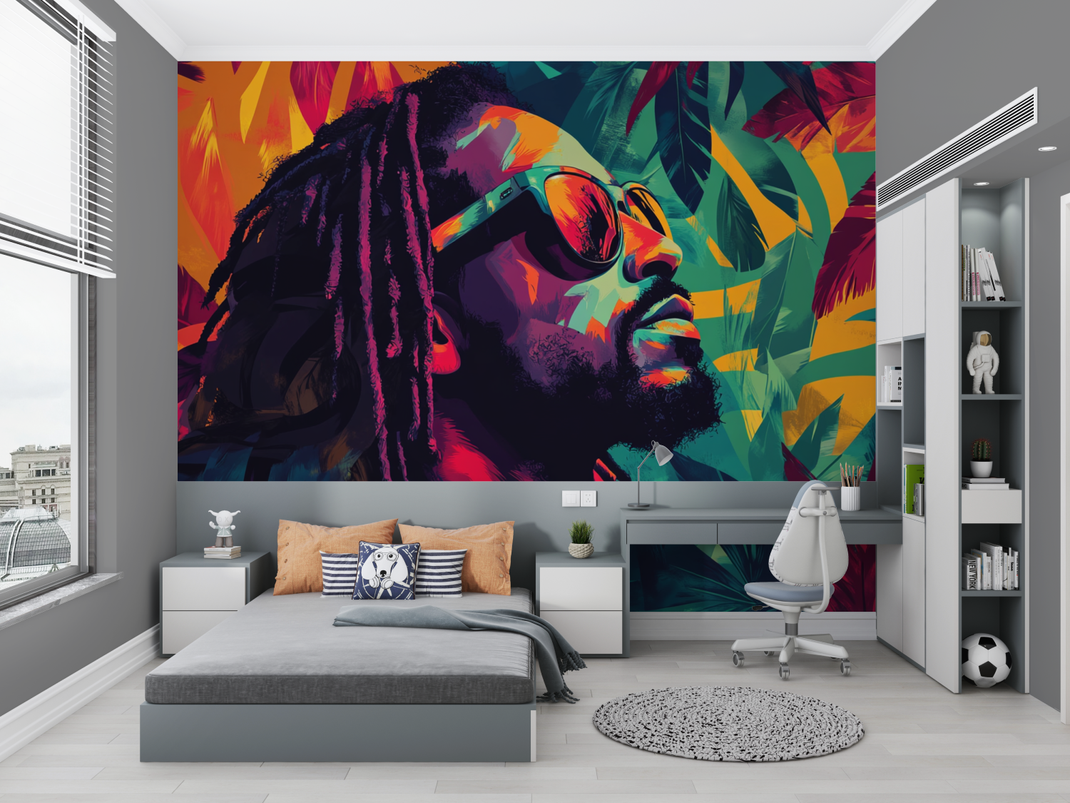 Papier peint afro musique chambre petit