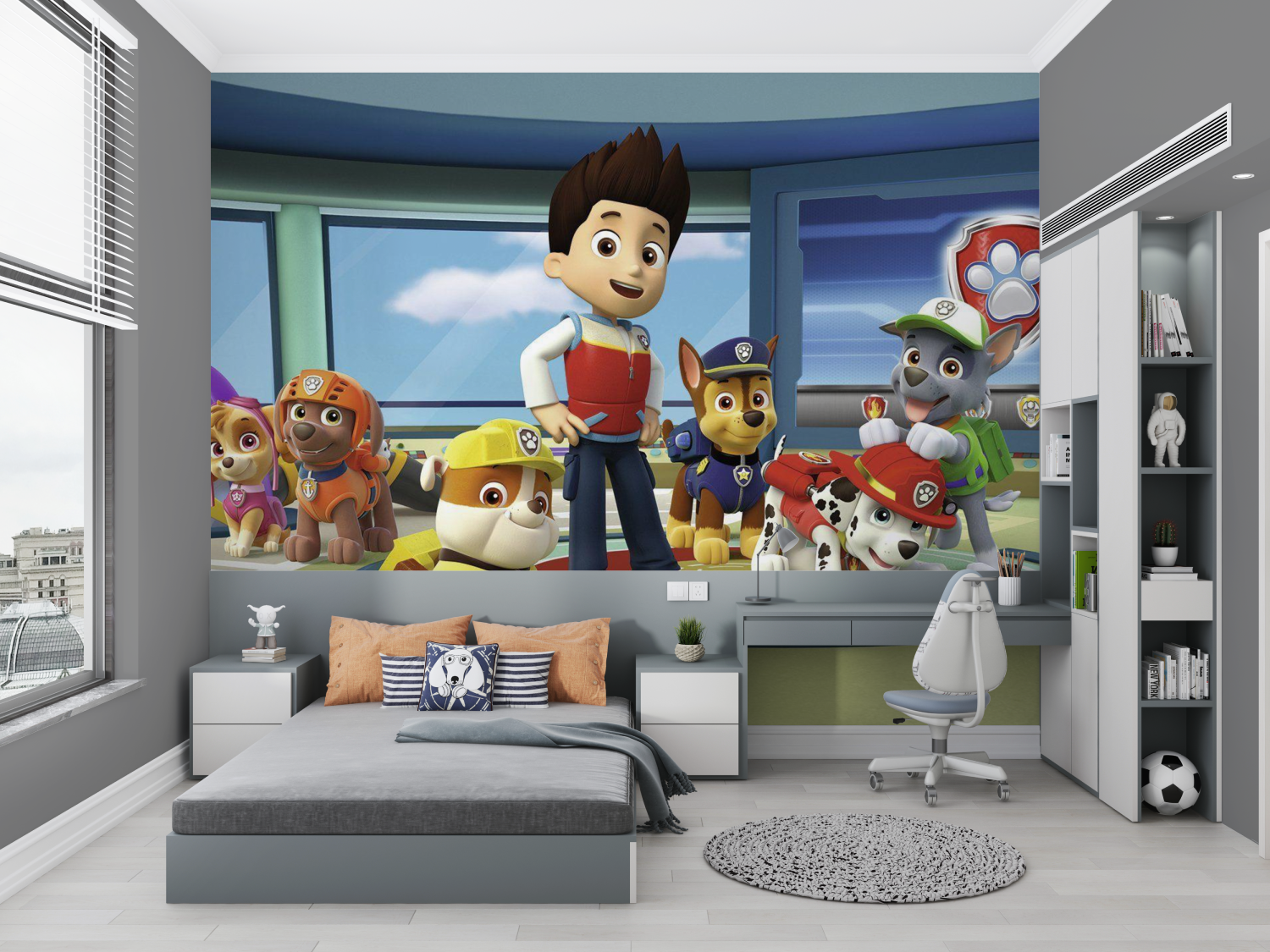 Papier peint pat patrouille enfants chambre petit