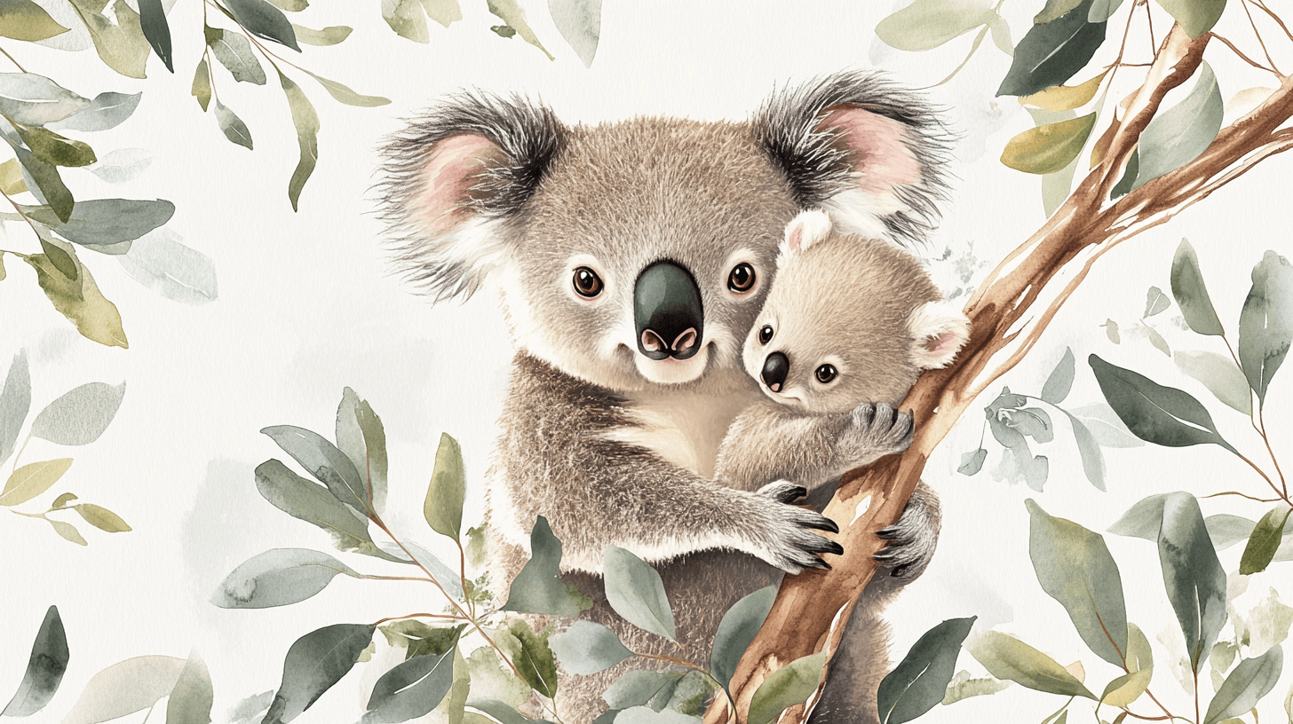 Papier Peint Koala Blotti Contre Sa Maman