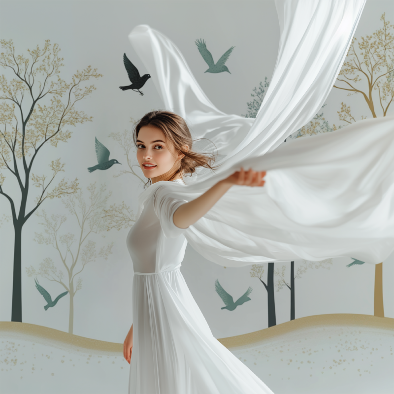 Papier peint arbre et oiseau modele