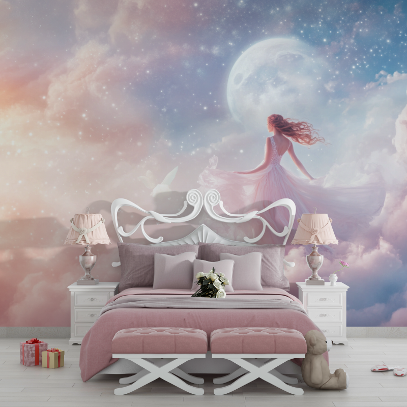 Papier peint princesse danse des etoiles chambre filles