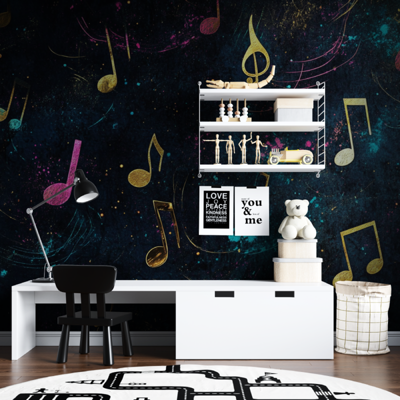 Papier peint musique note tapisserie chambre ados
