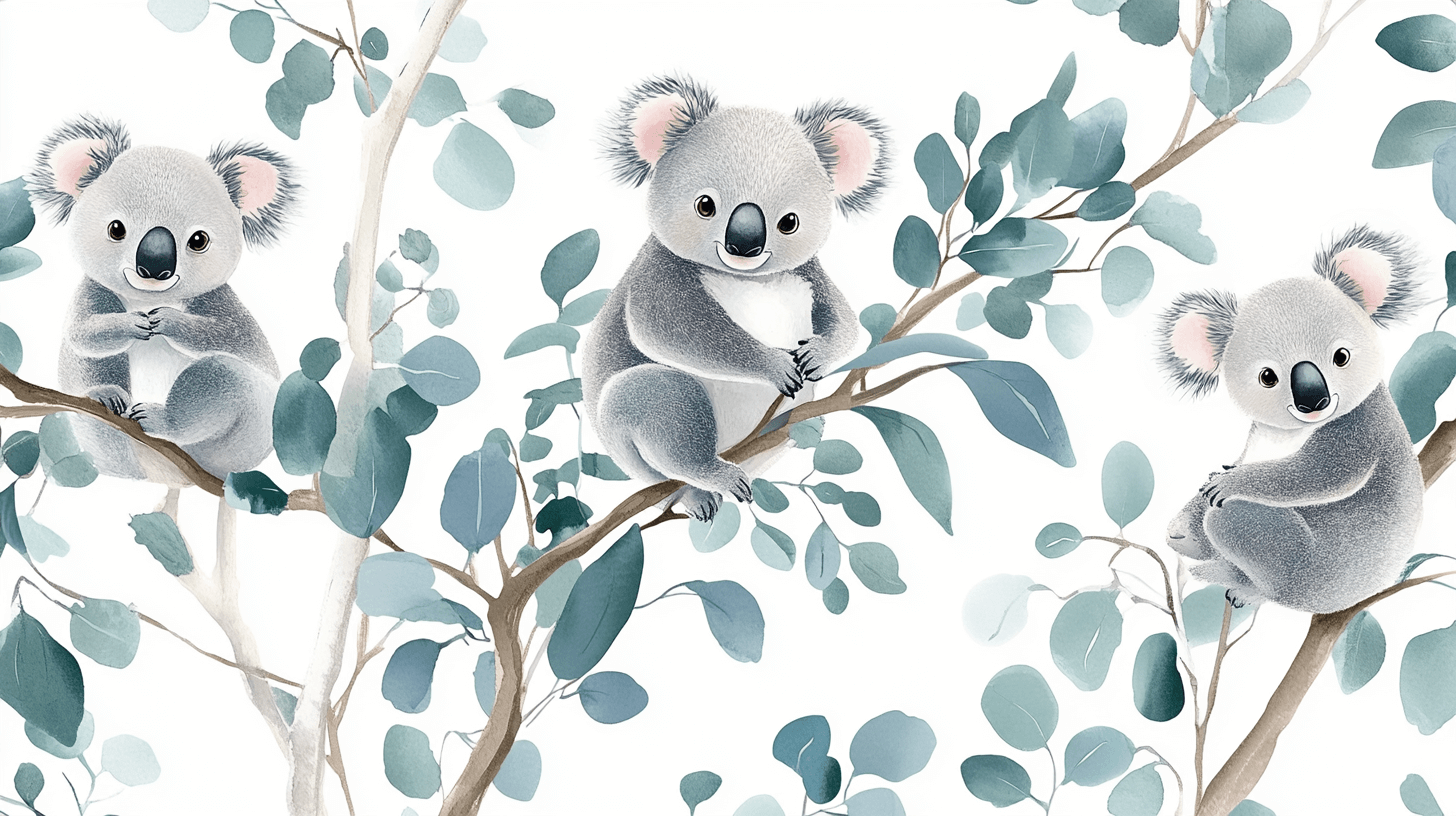Papier Peint Koala Et Ciel Nacré