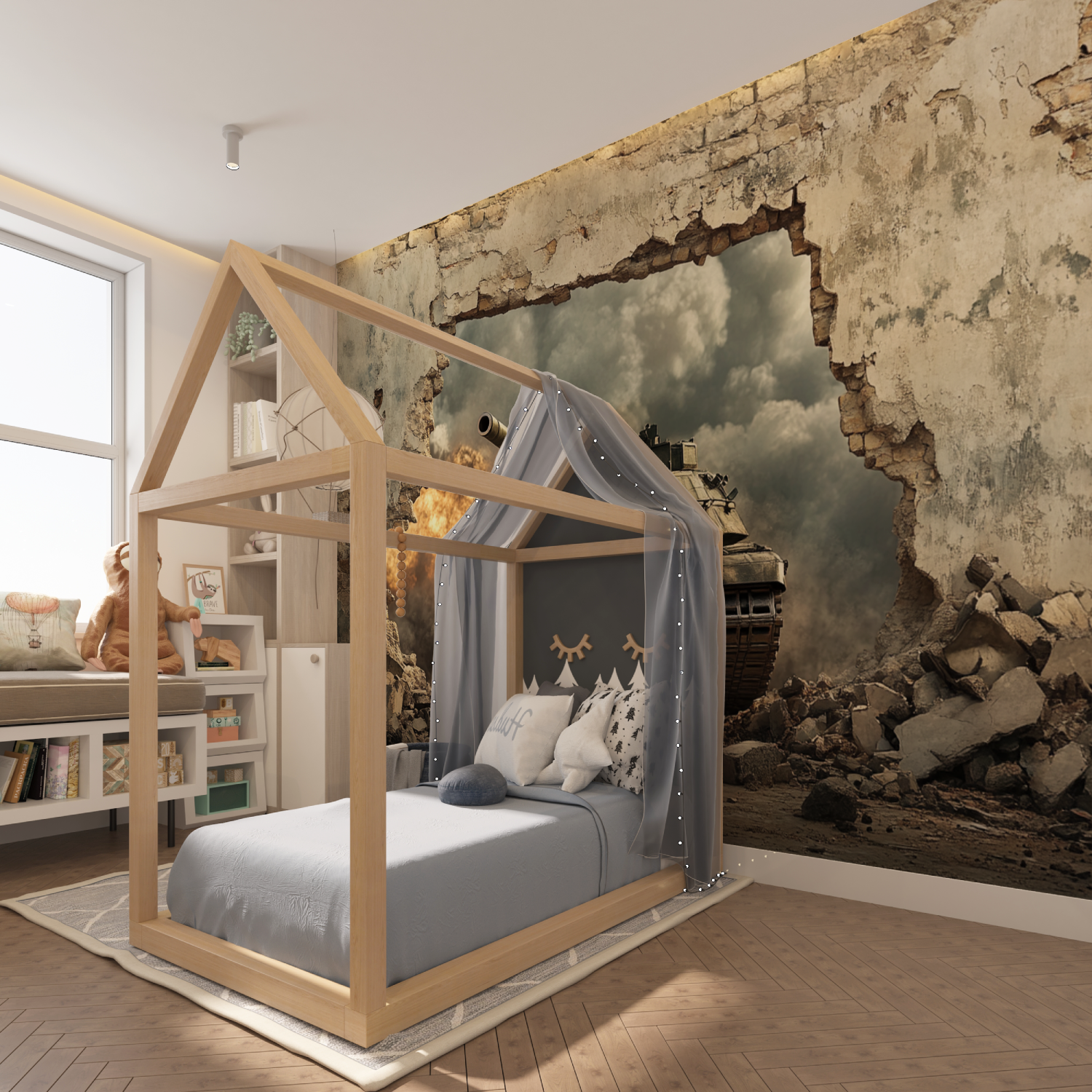 Papier peint ado classique tank assaut tapisserie hero