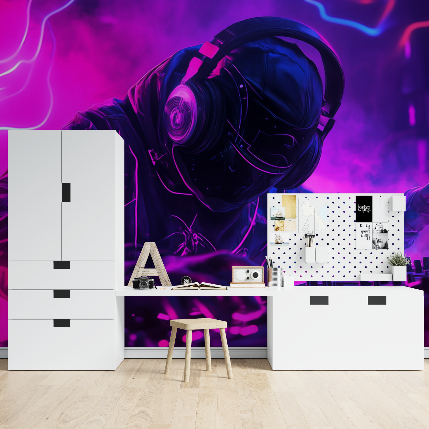 Papier peint nomade techno music tapisserie spiderman