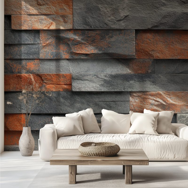 Papiers peints trompe l oeil canape tendance